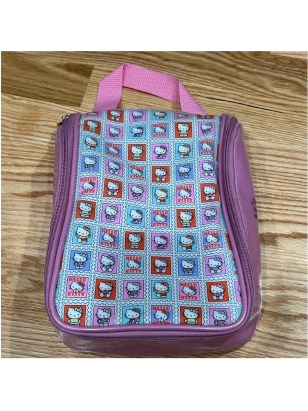 Sanrio Hello Kitty travel cosmetic case bag beauty supplies stamp design vintage